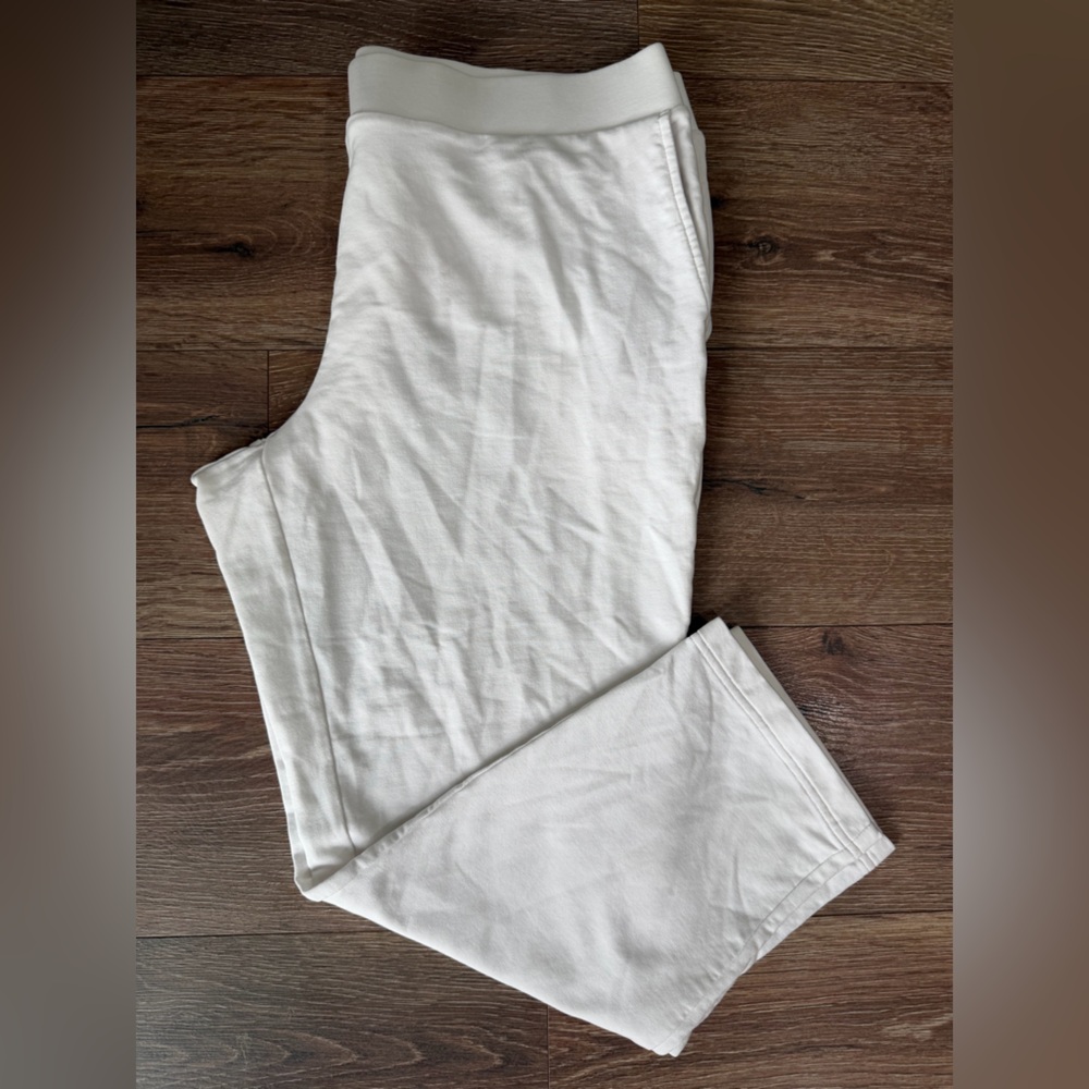 J Jill Slim Legged Cropped Pants Women's X-Large White Stretch Comfort EUC